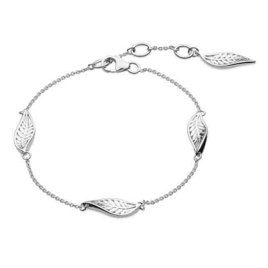 Kit Heath Sterling Silver Blossom Eden Trio Leaf Bracelet 70251