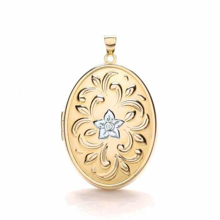 9ct Yellow Gold Large Patterned Locket