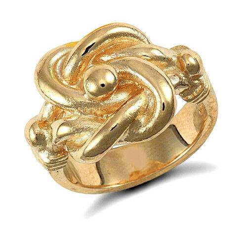 9ct Yellow Gold Hallmarked Gents Hand Finished Knot Ring