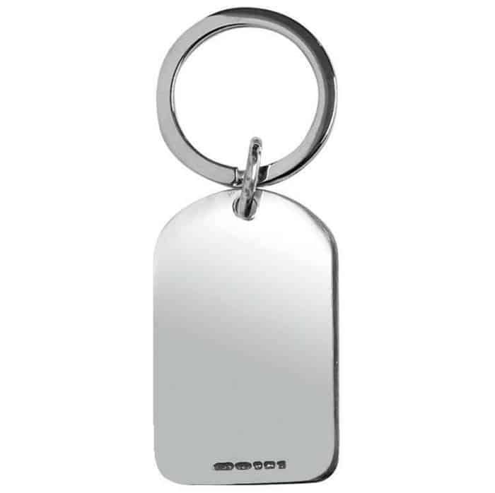 Sterling Silver Hallmarked Round Topped Key Ring - Free Engraving