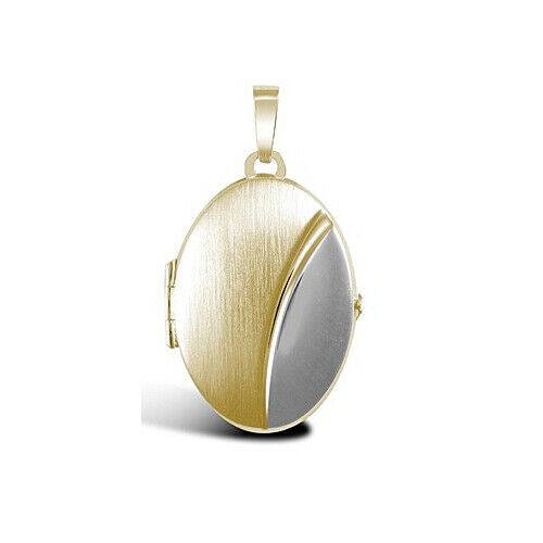 9ct Yellow & White Gold Oval Locket