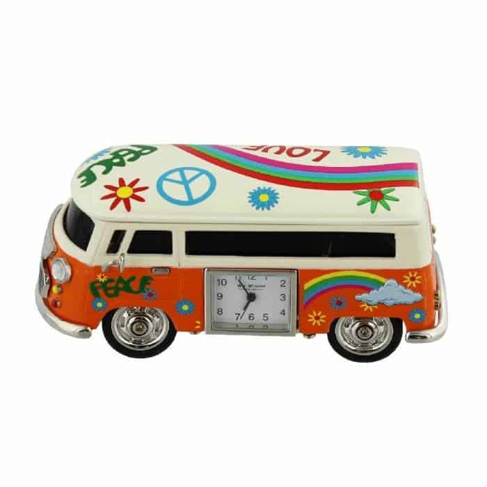 William Widdop Miniature Orange Camper Van Quartz Clock 9089