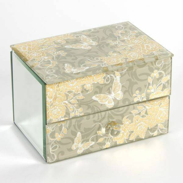 Sophia - Jewellery Box Gold Rose Butterfly Collection - One Drawer