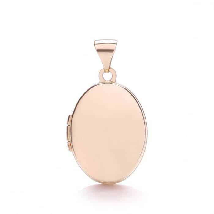 9ct Rose Gold Oval Plain Locket