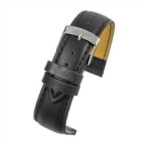 Anti Allergenic Leather Black Watch Strap -Widths Available 12-20mm