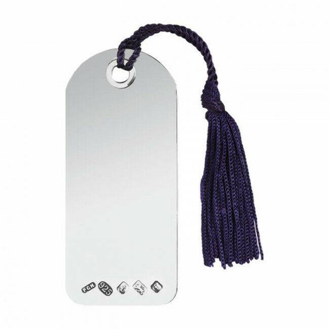 Sterling Silver Hallmarked Arched Tassel Book Marker - Free Engraving