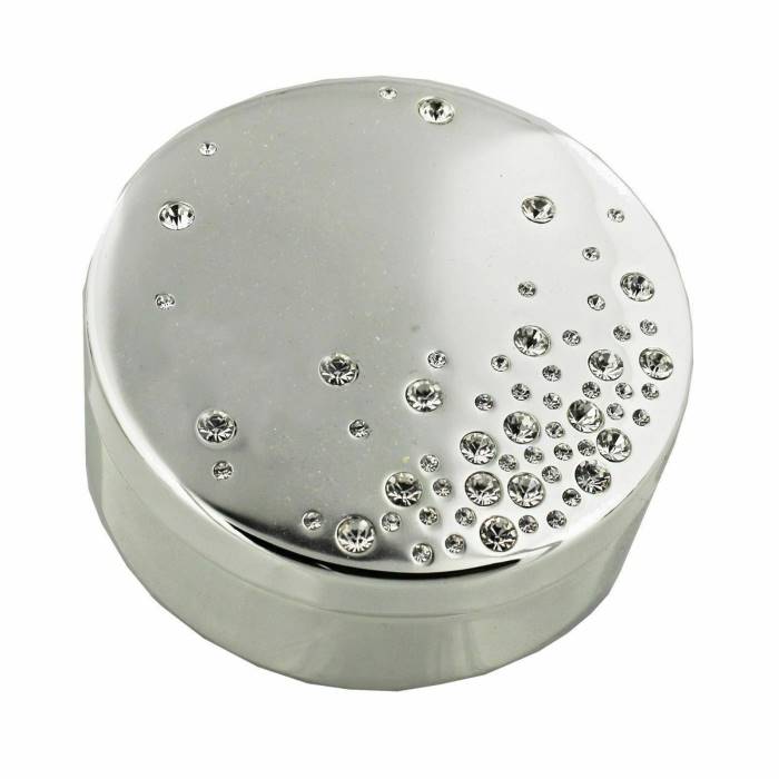 Trinket/Jewellery Box Crystal Studded Lift Of Lid Velvet Lined SP731