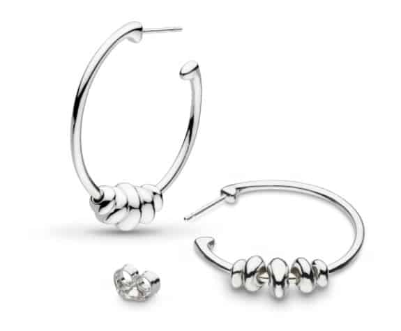 Kit Heath Sterling Silver Coast Tumble Hoop Stud Earrings 60201